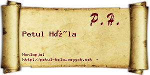 Petul Héla névjegykártya